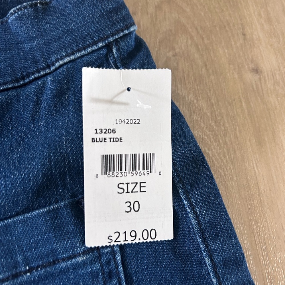 dl1961 hepburn.jeans wide leg high rise vintage 33" blue tide NWT size 30 - Picture 10 of 14